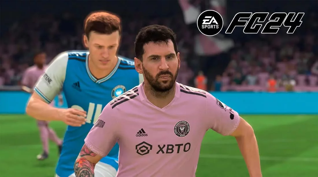 تصویری از لیونل مسی در بازی FIFA 24 برای PS5