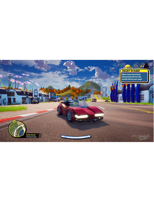 تصویری از ماشین مسابقه ای در بازی لگو ماشینی